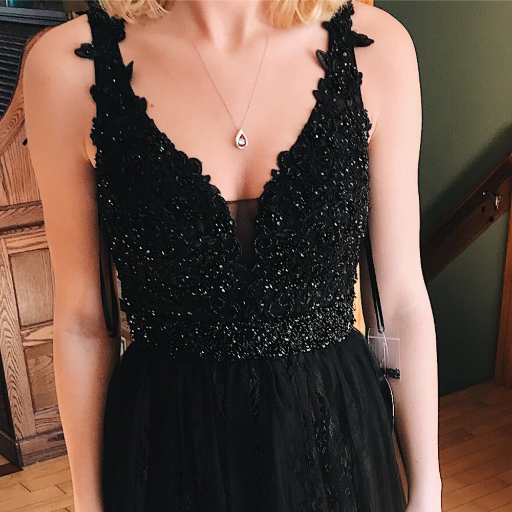 JM Collection Black Prom Dress
